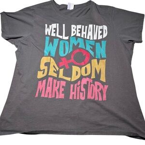 Gray Graphic Tee - 'Well Behaved Women Seldom Make History'